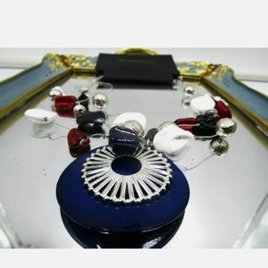 New multicolor beaded pendant necklace